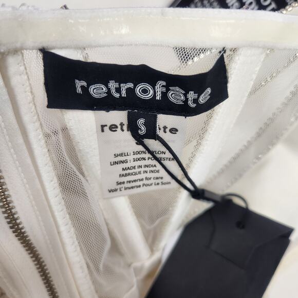 Retrofete Lex Top Strapless Corset Bustier White Rhinestone Small NWT Bridal - Picture 9 of 12